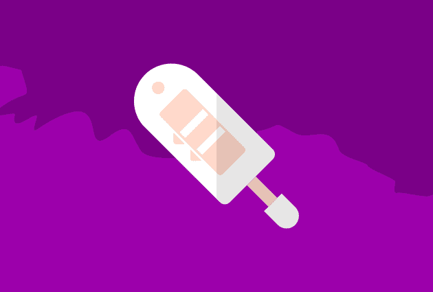icon of an HIV test against a two tone purple background